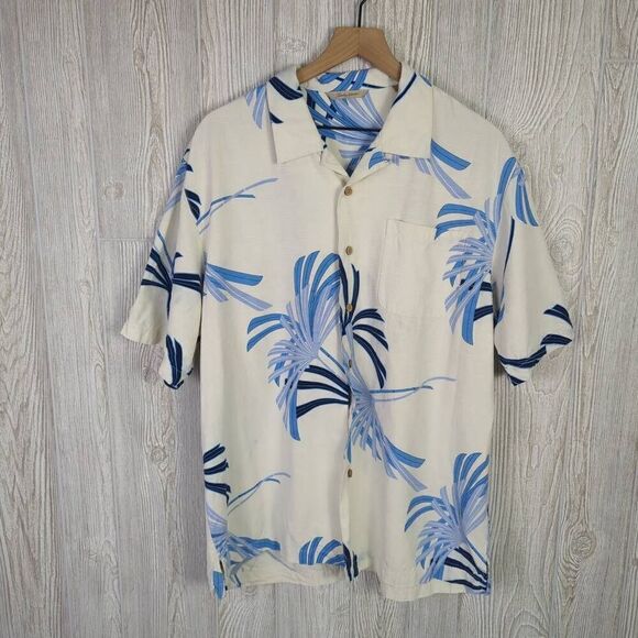 Tommy Bahama Men’s L Paradise Collection 100% Silk Camp Burton Down Shirt - Picture 1 of 8